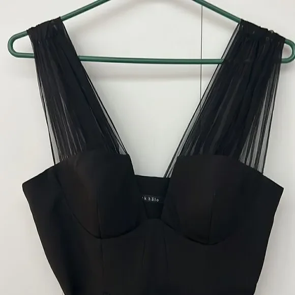 Black Halo | Babydoll dress with sheer Silk straps​ - Picture 5 of 8